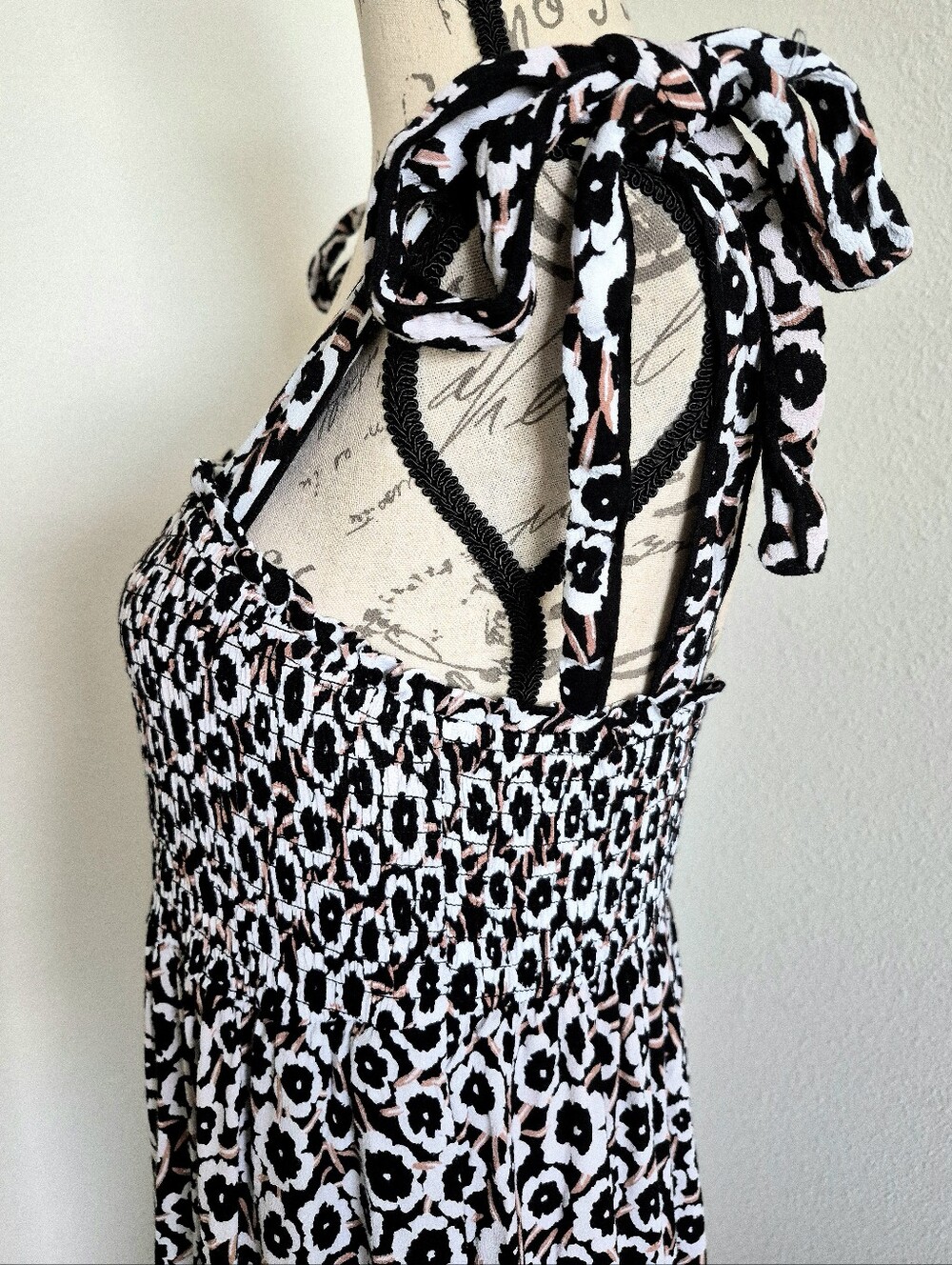 Diane von Furstenberg for Target Smocked Floral Maxi Dress Size L Boho Summer - Picture 9 of 15